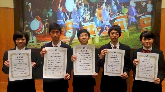 「平成26年度 浜松市児童生徒文化スポーツ賞」を４部活が受賞しました