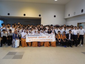 中学３年　インドネシアの生徒と学校交流会を行いました