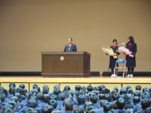 ２学期　終業式 および?林一文理事長叙勲お祝いの会を行いました